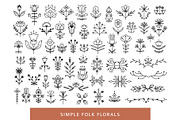 FOLK FLOWERS patterns, elements, an Outline Icon by Lena Nikolaeva (Thumbnail 3 of 12)