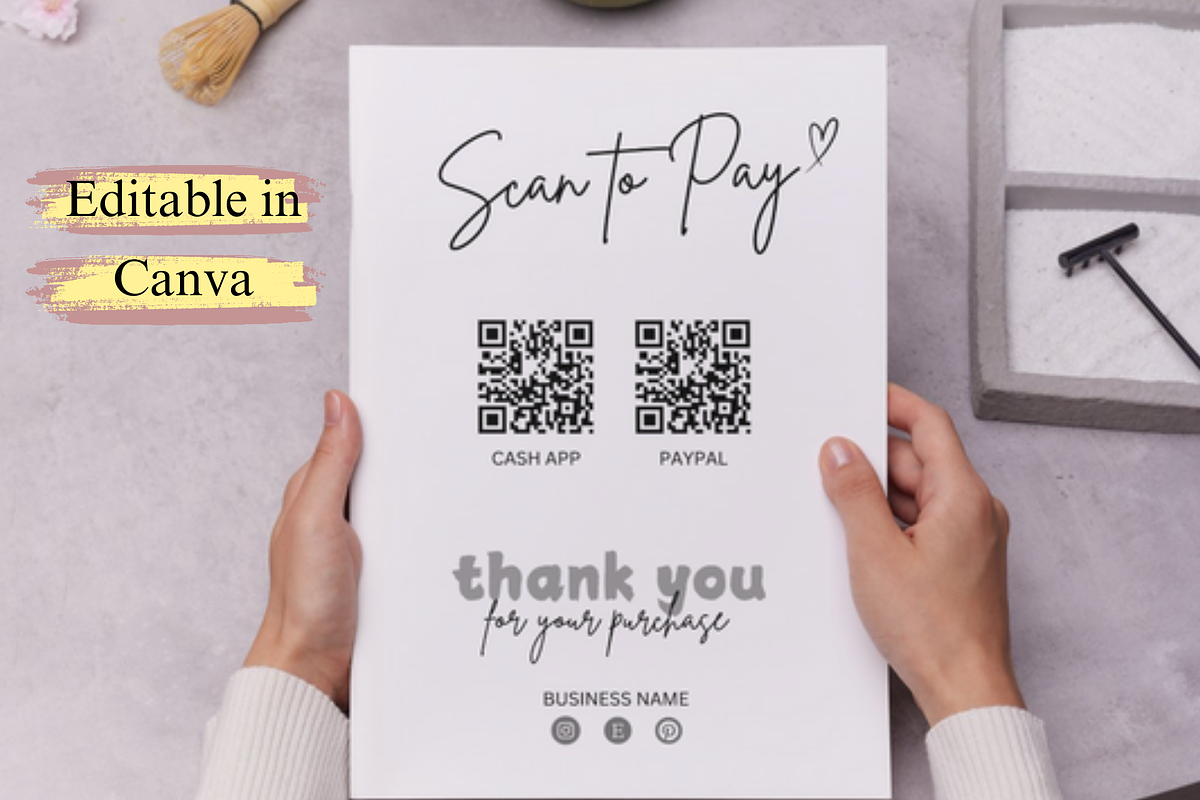 Scan To Pay Template, Qr Code Sign, a Business Card Template by Climbwithelevator (Photo 3 of 11)