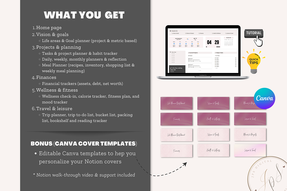 Notion Life and Work Planner, an App Template by Designs by Darowan (Photo 9 of 10)