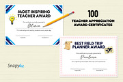 Teacher Appreciation Certificate, a Print Template by Snapybiz (Thumbnail 2 of 10)