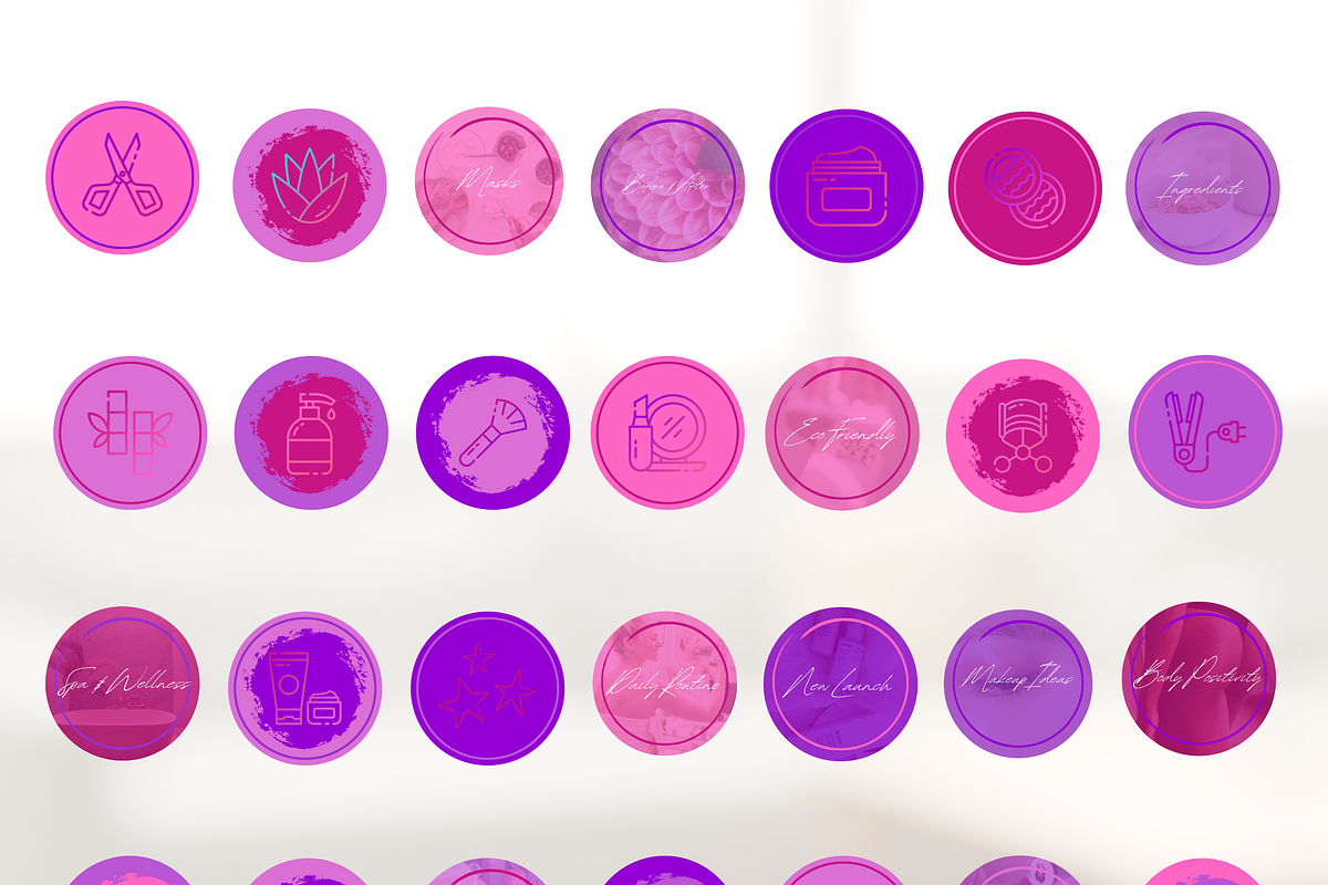 55 Beauty Instagram Highlight covers, a Social Media Template by The Social Stuff (Photo 3 of 8)