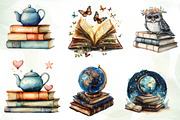 Whimsical Library Clipart, an Illustration by CreationArt (Thumbnail 5 of 5)