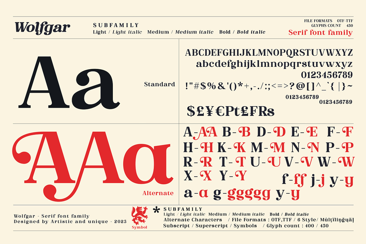 Wolfgar - Serif Font Family, a Serif Font by Artistic & Unique (Photo 5 of 15)