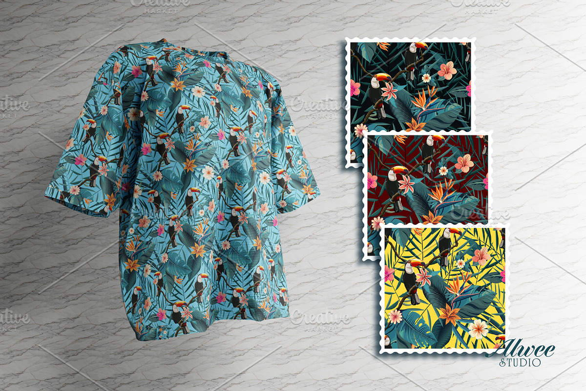Tropical Toucan Seamless Pattern, a Pattern Graphic by Alwee Studio (Photo 4 of 6)
