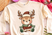 Cute Christmas Reindeer Plaid PNG, a Seasonal Illustration by CrexoraLab (Thumbnail 3 of 4)