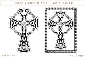 Dove Cross With Knot Border