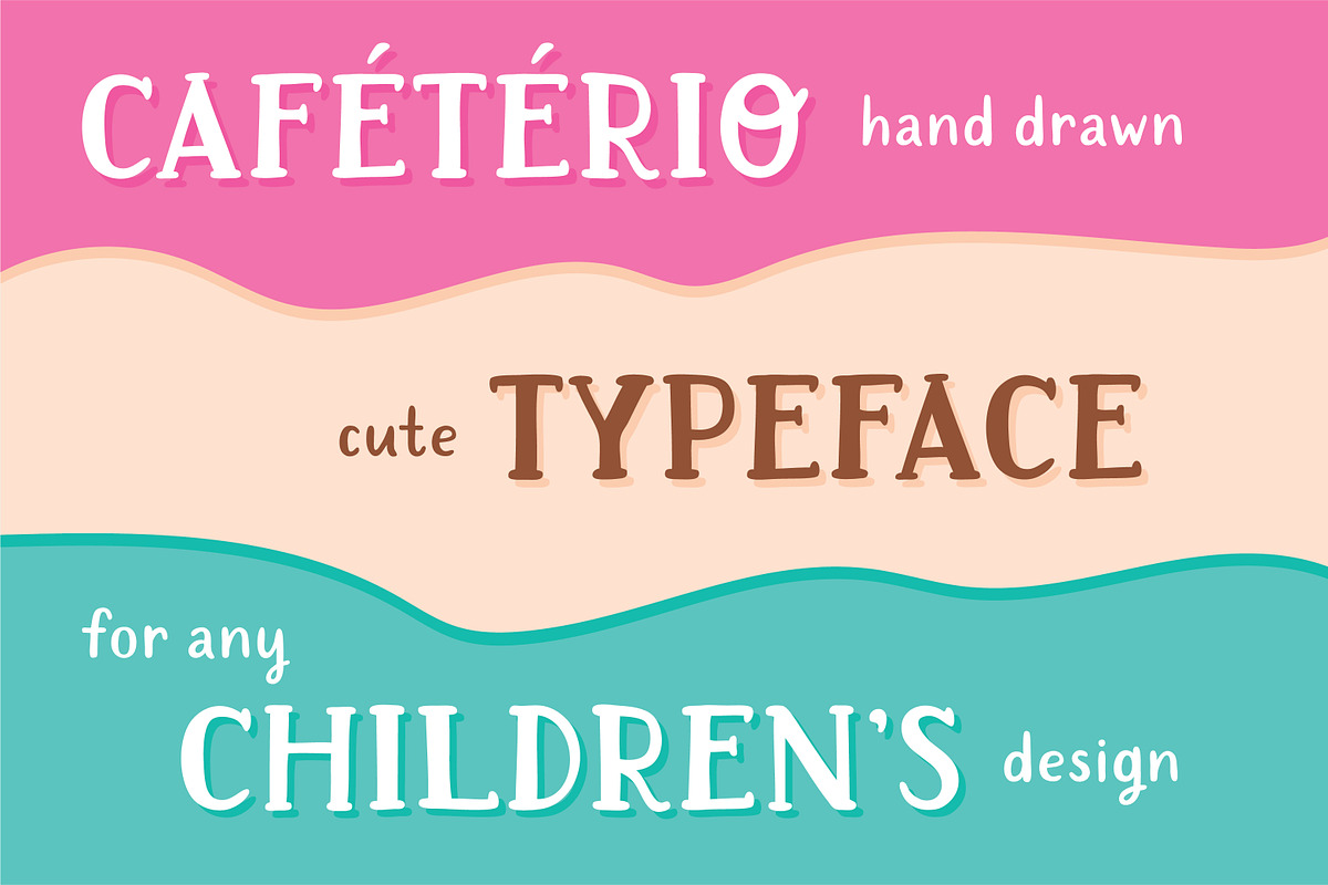 Cafeterio cute kid's font, a Serif Font by redcollegiya design (Photo 2 of 6)