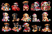 Cute Christmas Dog Clipart, an Animal Illustration by ElenazlataArt (Thumbnail 2 of 3)