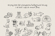 Cute Doodle Puppies Vector set, an Animal Illustration by MaxArt Foundry (Thumbnail 1 of 6)
