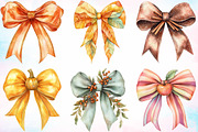 Watercolor Autumn Coquette Bows PNG, a Seasonal Illustration by Canvas Craft (Thumbnail 2 of 4)
