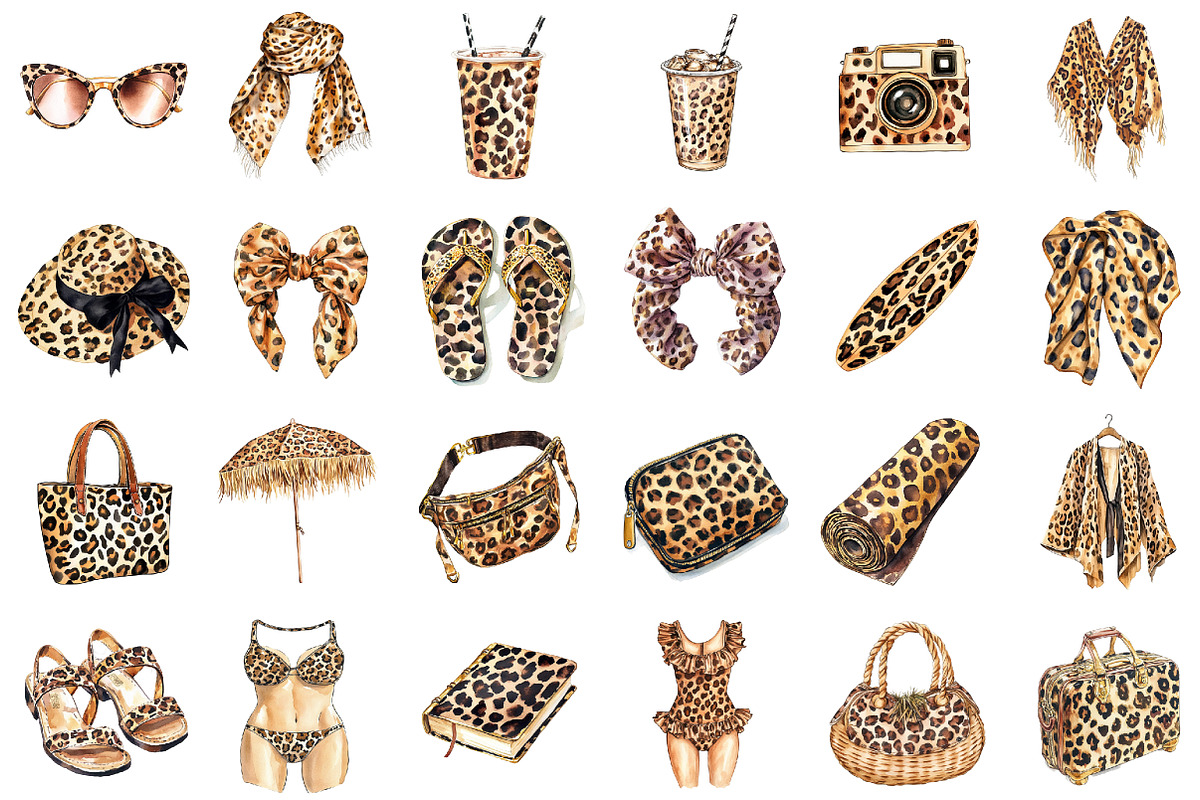 Leopard Print Summer Clipart, an Illustration by Sublimation Artist (Photo 2 of 6)