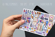 Watercolor Art Supplies |80 elements, an Education Illustration by Aquarellka (Thumbnail 3 of 6)