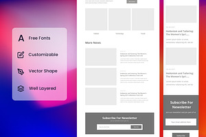 Online Magazine Wireframe Website