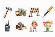 Construction Watercolor Clipart, an Illustration by Design Market (Thumbnail 5 of 5)
