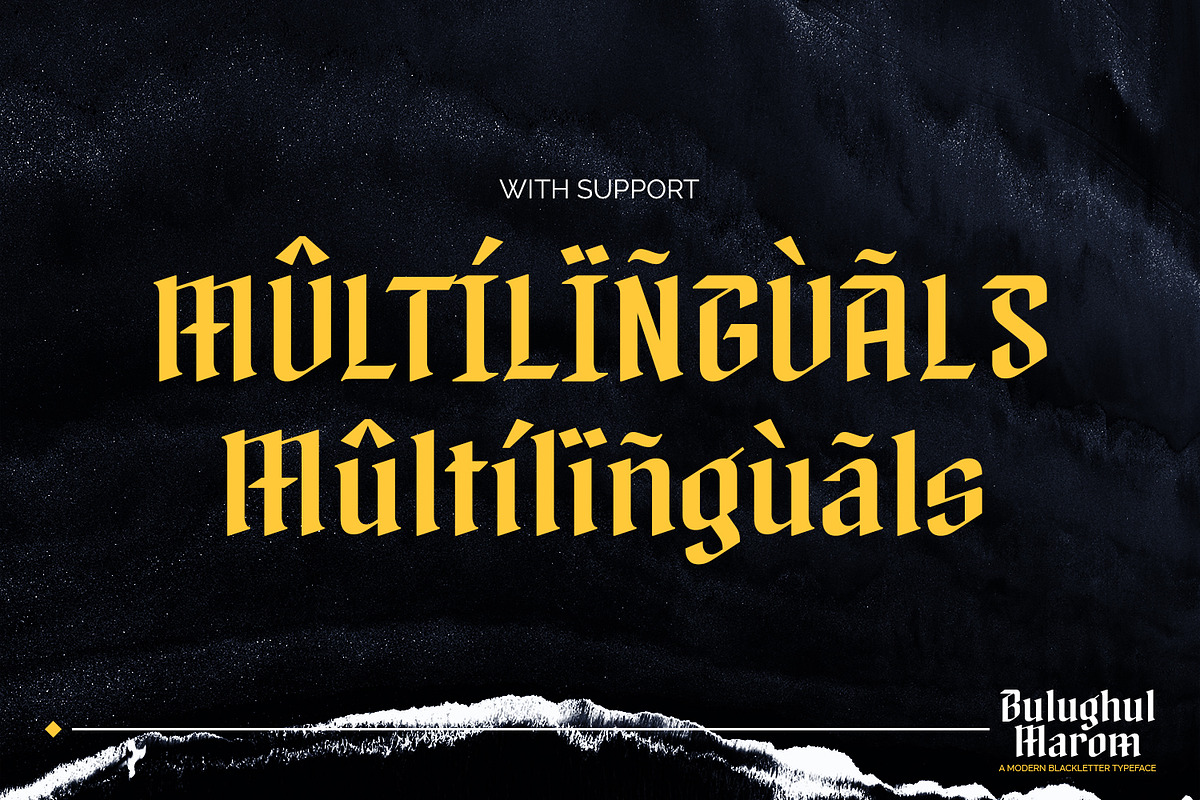 Bulughul Marom - Modern Blackletter, a Blackletter Font by Mokatype Studio (Photo 7 of 10)