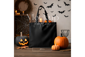 Halloween Tote Bag Mockup PSD, a Product Mockup by MockupWizard