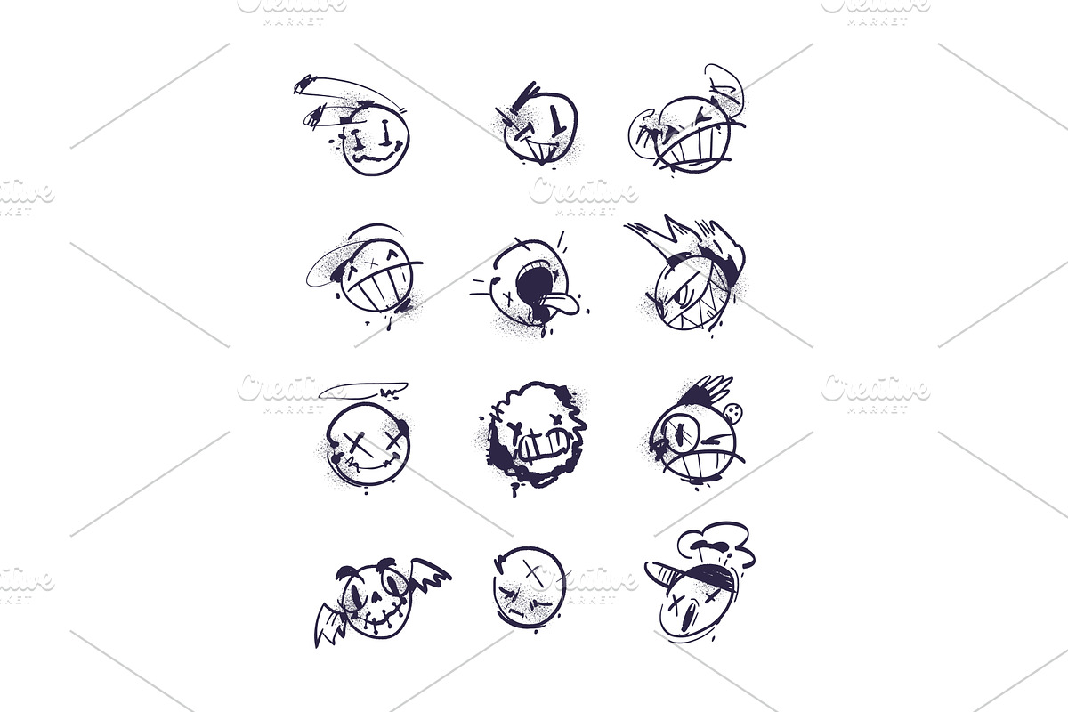 Spray graffiti faces. Spraying, a Graphic by Stock-Smart-Start