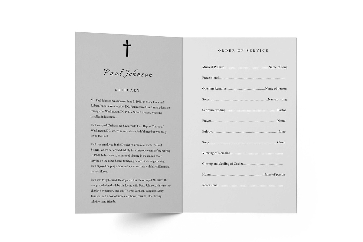 Funeral program template | BI-fold, a Brochure Template by inserenity (Photo 3 of 6)