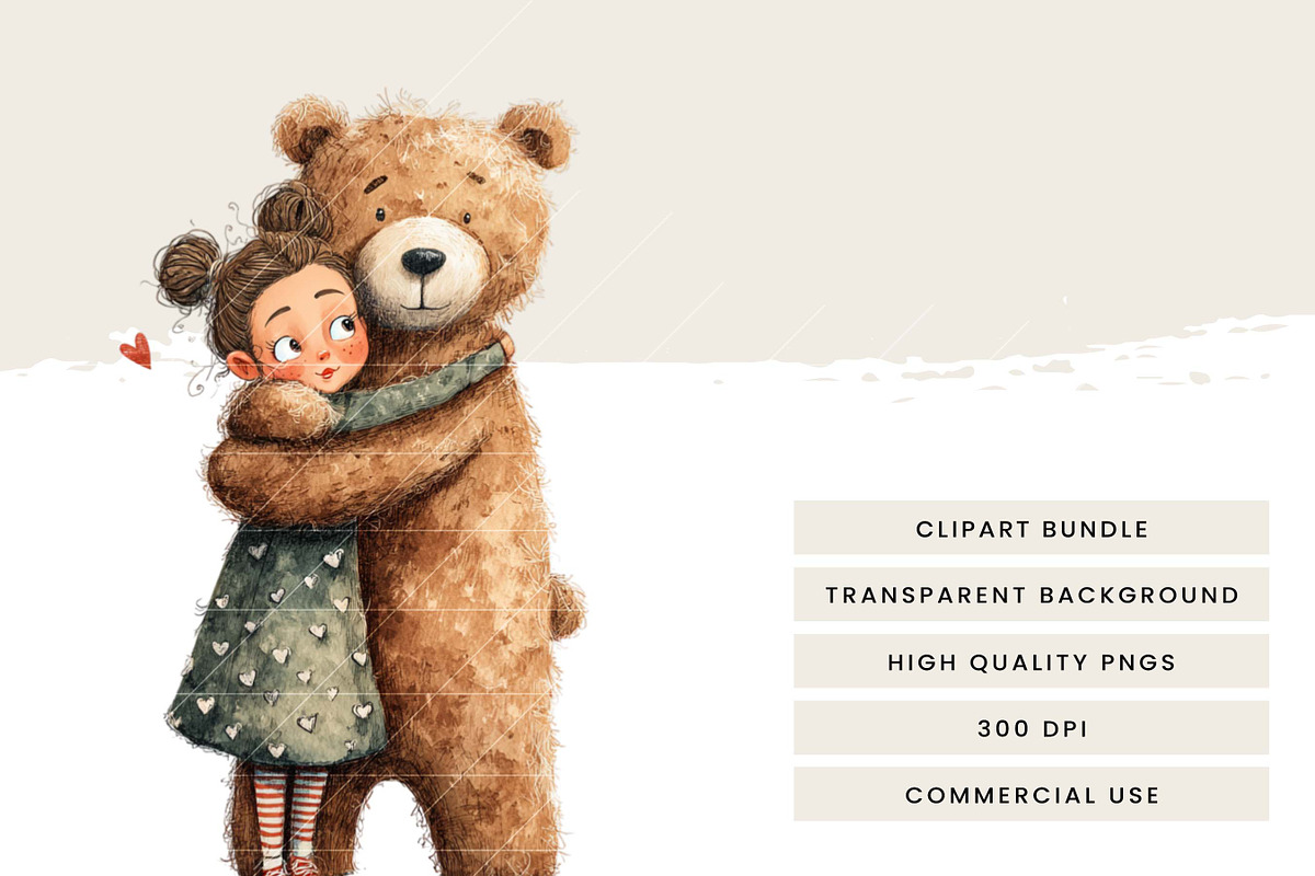 Whimsical Girl Valentine Clipart, a Person Illustration by Design Scotch (Photo 5 of 8)