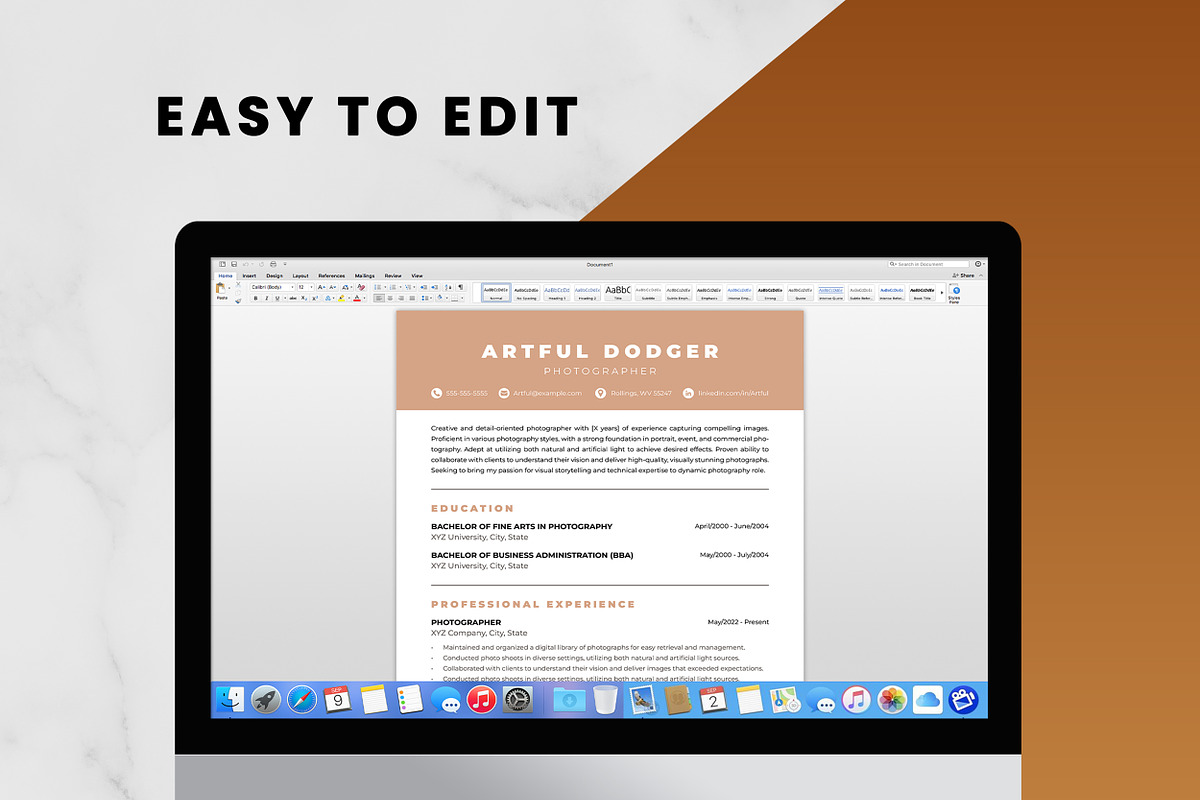 Photographer Resume Template, a Resume Template by ResumeInventor (Photo 5 of 9)