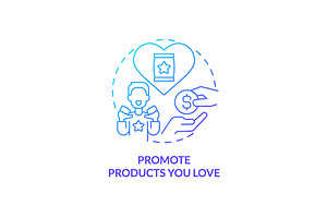 Promote products you love blue, an Icon by IMG Visuals