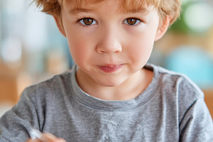 Child enjoying breakfast cereal, a Person Photo by AlyaAnd
