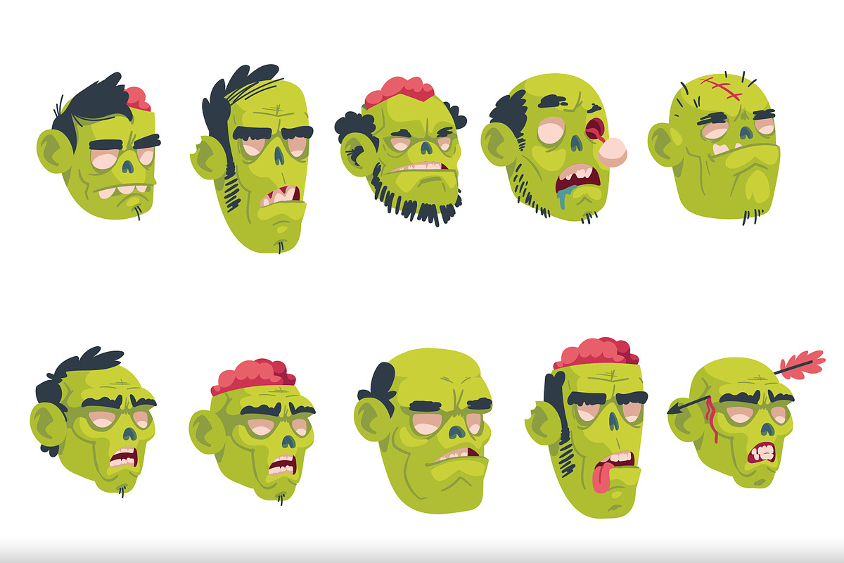 Zombie Heads Vector Pack