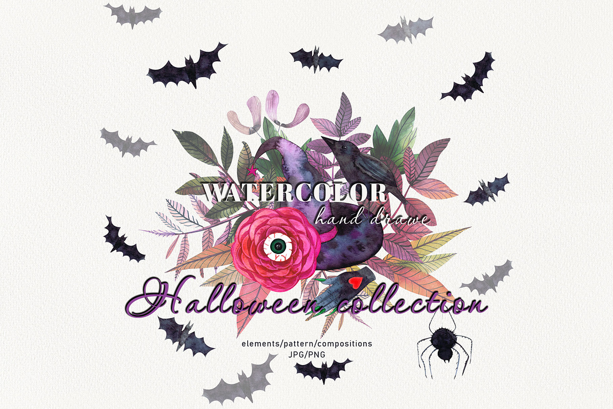 Watercolor set Halloween сollection, a Decorative Illustration by Art AleshkaK (Photo 1 of 3)