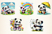 Spring Panda Sublimation Clipart, a Seasonal Illustration by DreamArtGraphic (Thumbnail 2 of 4)