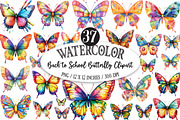 Back to School Butterfly Clipart, a Seasonal Illustration by Designking (Thumbnail 1 of 5)