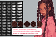 Procreate Hair Braids curly brushes, a Brush Add-On by Revabrush (Thumbnail 6 of 10)