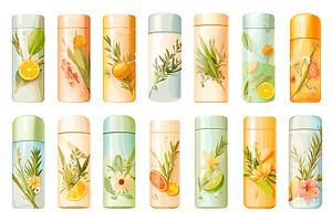 Set of various cartoon jars with, a Food Illustration by LadadikArt