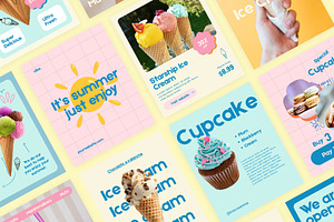 Ice Cream & Sweet Instagram Template, a Social Media Template by Wolf Theory Studio