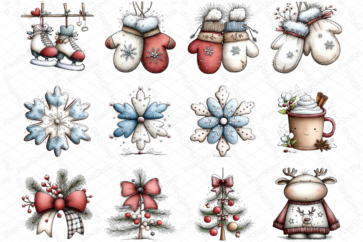 Whimsical Winter Clipart Bundle, an Illustration by DreamPrint404 (Photo 4 of 5)