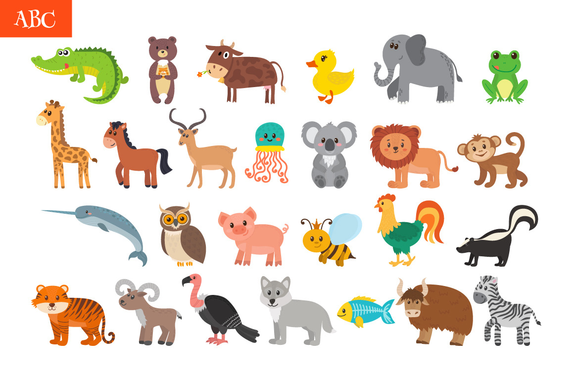 ABC Cute animals alphabet, a Graphic by Helen Sko