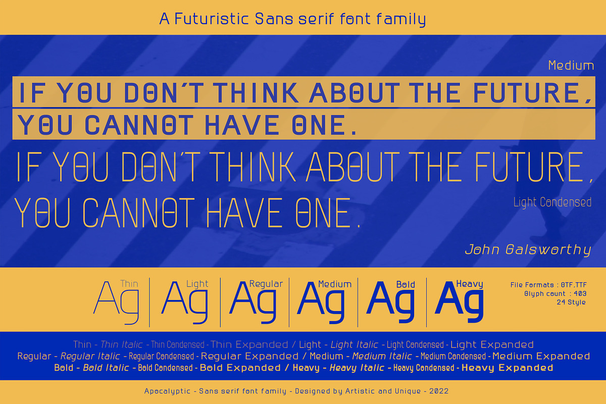 Apocalyptic - Sans Serif Font Family, a Sans Serif Font by Artistic & Unique (Photo 13 of 14)