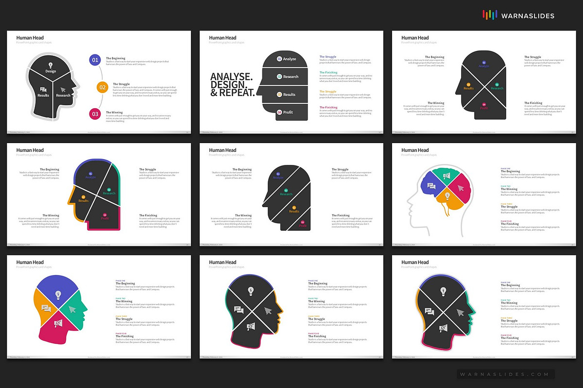 Human Head PowerPoint Templates, a Presentation Template by Warna Works (Photo 5 of 20)