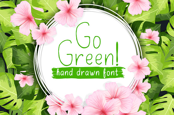 Go Green - handdrawn font preview 8