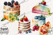 Watercolor Pastry Clipart Part 1, a Food Illustration by TanuschArts (Thumbnail 3 of 5)