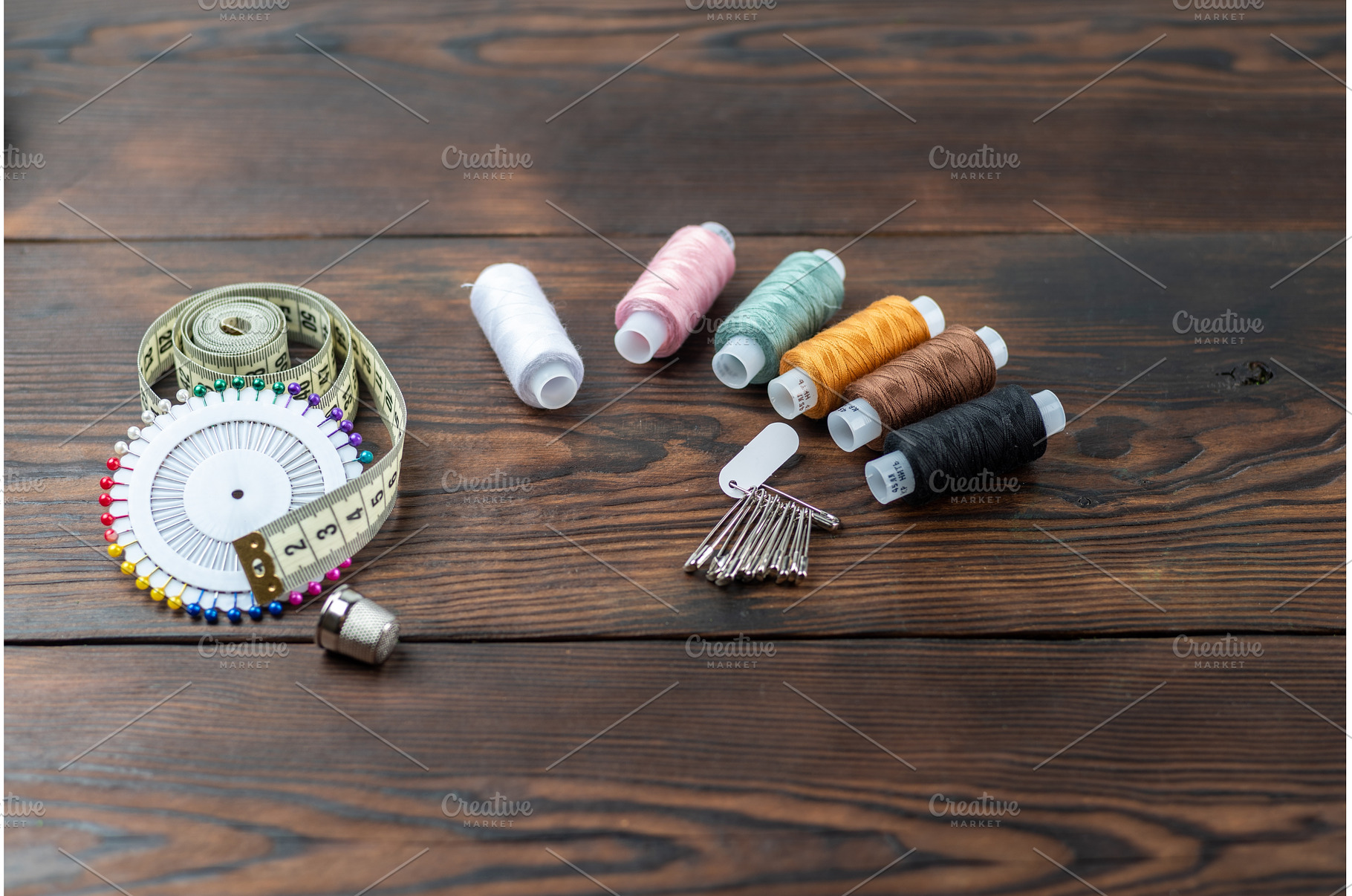 Various threads on the table, an Industrial Photo by Stockphoto by vzwer