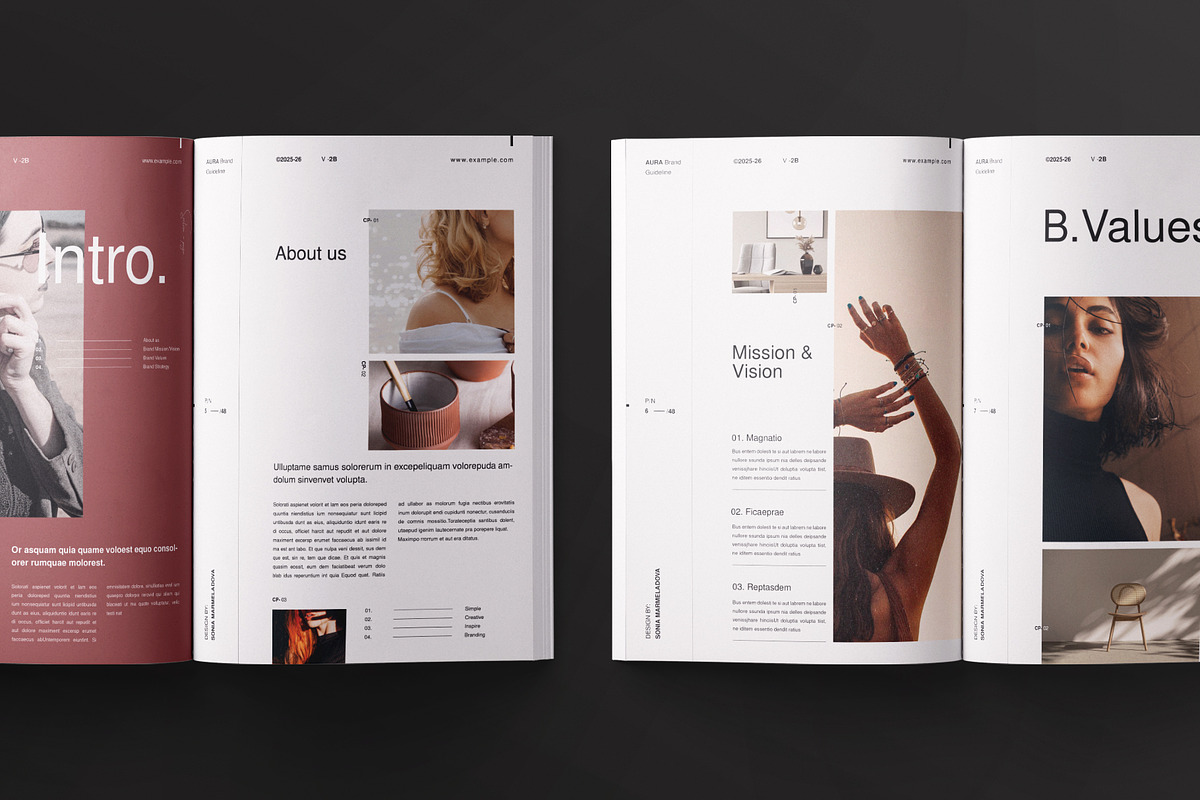 AURA | Brand Guidelines Template, a Brochure Template by ArtisanaAura (Photo 4 of 20)