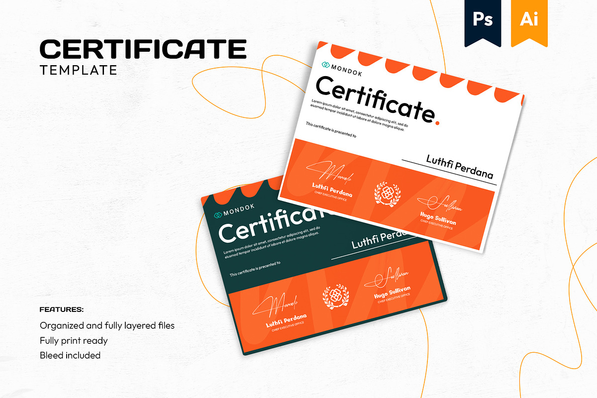 Certificate - Mondok 2, a Print Template by Themes Awesome (Photo 1 of 3)