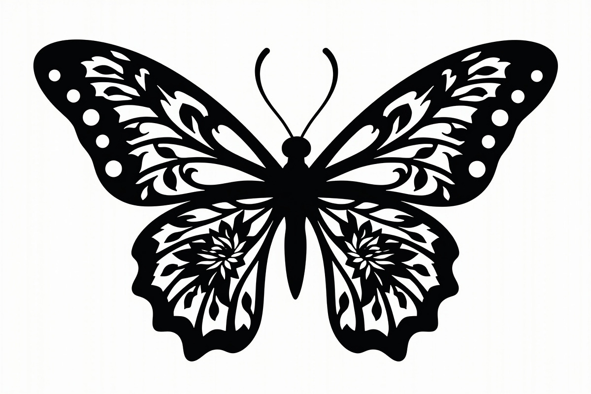 Flying Butterfly Vector Silhouette, an Illustration by Amazin_art (Photo 9 of 21)