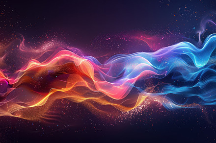 Abstract image of colorful neon ligh, a Photo by LOGOCREATIVE