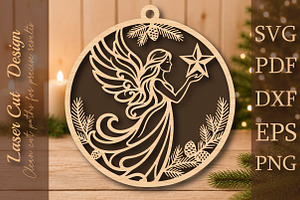 Christmas Angel Ornament SVG, a Work Illustration by Digital Artistic99