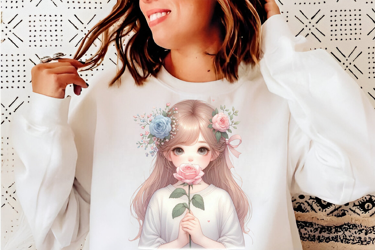 Watercolor Valentine Girls Clipart, an Illustration by SinaCreation (Photo 8 of 10)