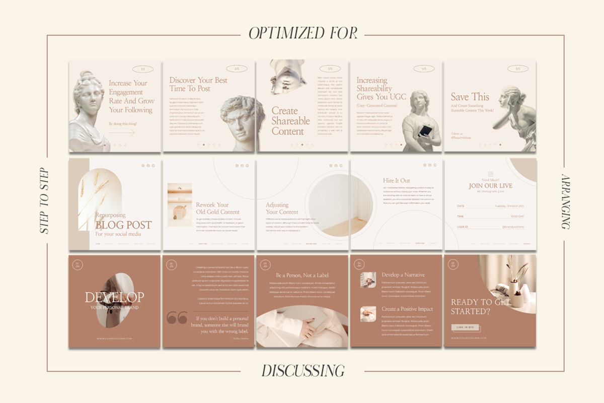 Neutral Carousel Instagram CANVA PS, a Social Media Template by Eviory