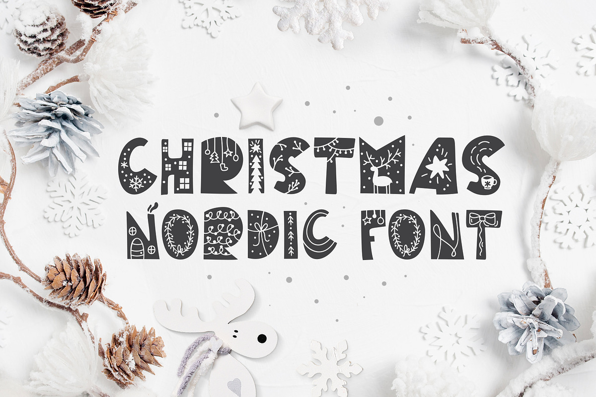 Christmas Nordic Font, a Sans Serif Font by Happy Letters (Photo 1 of 10)