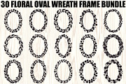 Floral Oval Wreath SVG Bundle, an Illustration by yasushie (Thumbnail 1 of 31)