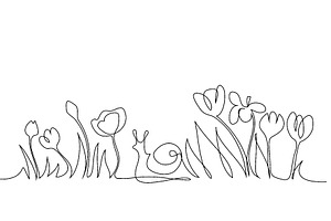 wildflowers with leaves in field